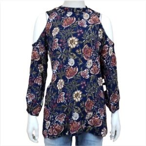 Angie Cold Shoulder Floral Tunic Top